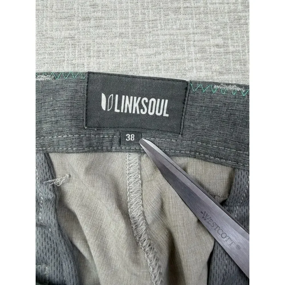 Linksoul Men’s Golf Shorts Size 38 Gray Stretch Performance Casual Chino